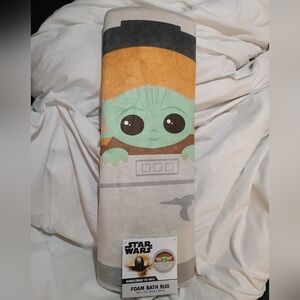 New Star Wars Mandalorian Foam Circle Bath Rug with Baby Yoda Size 23x23